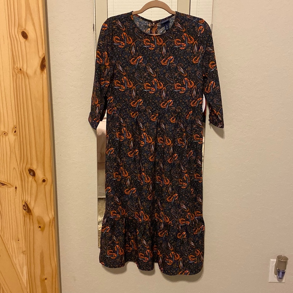 NWT SCOOP long sleeve tiered maxi dress